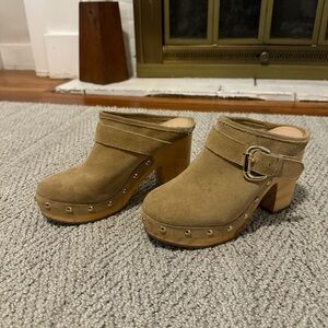 Steve Madden suade buckle mules